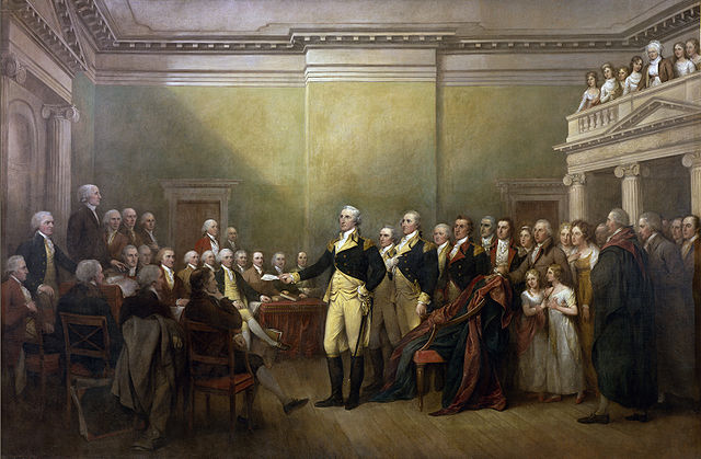 Washington resigning his commission at Annapolis